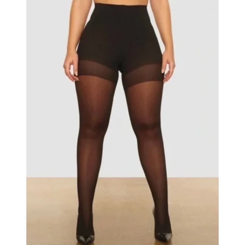 NWT SKIMS Black Footed Pantyhose in Black Size XXS - Picture 2 of 8
